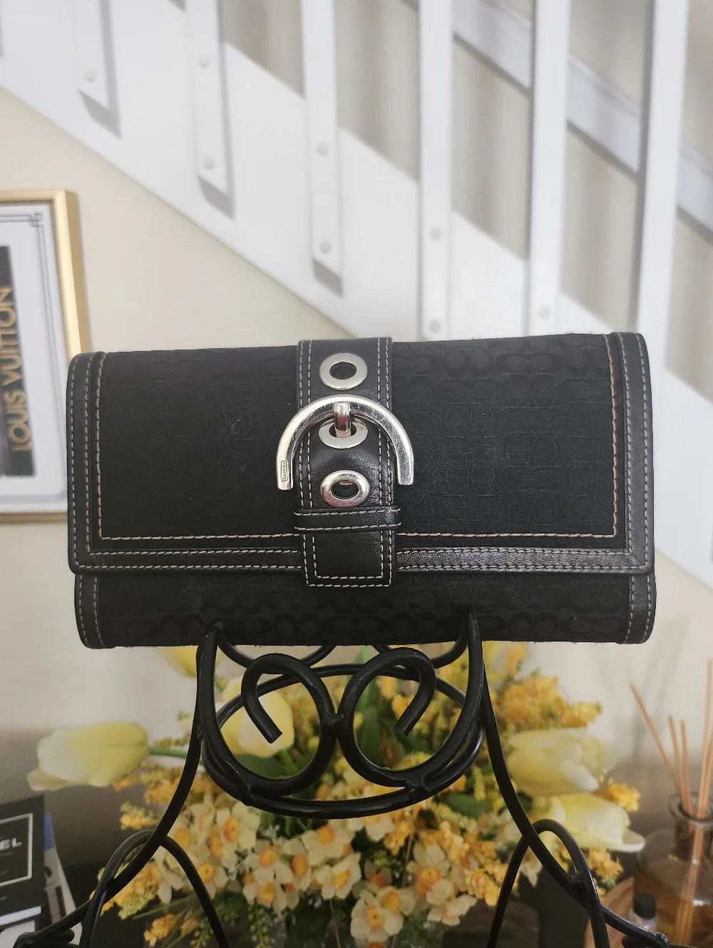 Coach Hampton Signature Black Buckle Wallet & check book cover - Picture 2 of 4